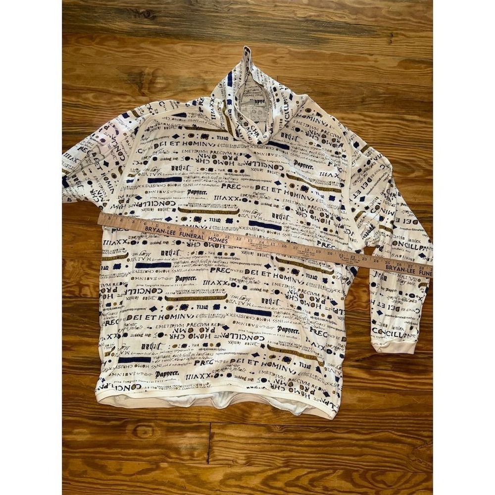 Paul Et Duffier Women's XL Multicolor Graphic Print Pullover Mock Turtleneck AOP - Picture 3 of 3